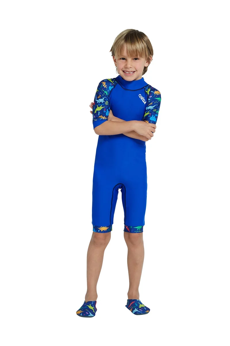 Coega Sunwear  COEGA  Boys Kids One-piece Swimsuit - Blue Playing Dinos for Men | Best Price UAE